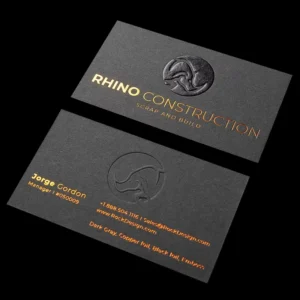 Custom Corporate Marketing Visiting Card Luxury Black Embossed Business Card Printing With Gold Foil Stamping