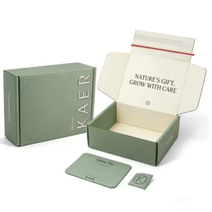 Custom Corrugated Cardboard Folding Mailer Shipping Box with Tear Strip, Printed Self-Sealing Gift Box with Logo