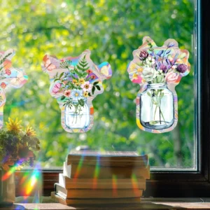 Custom DIY Decal Car Window Sun Catcher Sticker Vinyl Rainbow Window Stickers Glass Patch PVC Sun Catcher Stickers Mirror