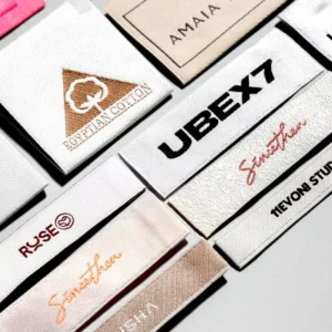 Custom DIY High-Density Woven Printed Fabric Collar Labels for Men’s and Women’s Shoes and Clothing