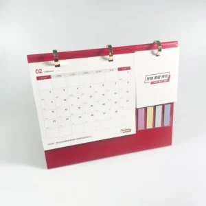 Custom Daily Printed Foldable Desk Calendar With Sticky Note