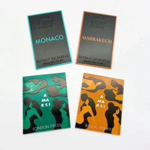 Custom Debossed Foil Logo Metal Perfume Labels and Fragrance Packaging Tags