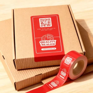 Custom Decorative Packaging Sealing Sticker for Shipping Paper Candle Pizza Cake Boxes