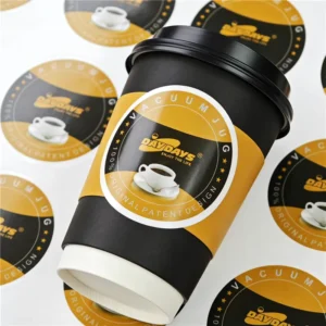Custom Design Brand Logo Printing PVC PP Adhesive Sticker Waterproof Pack Label in Roll or Sheet for Bag Cup Bottle Beverage