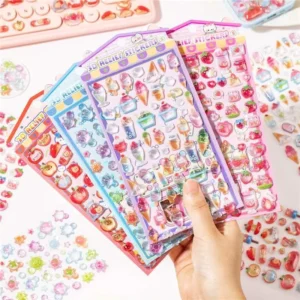 Custom Design Cute Raised Epoxy 3D Relief Stickers for Promotional Gift Stationery Decoration Bulk Purchase