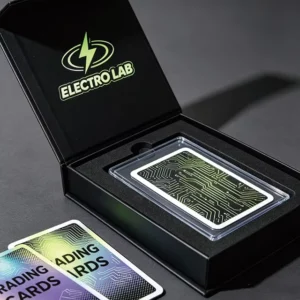 Custom Design Logo Black Luxury Magnetic Envelope Packaging Rigid Game Card Box