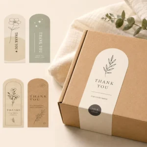 Custom Design Self-Adhesive Paper Stickers Gift Craft Use Gift Box Sealing Packaging Labels Elegant Sticker Made