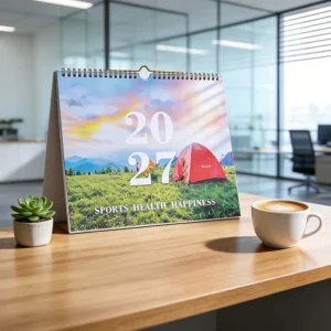 Custom Design Spiral-Bound Monthly Planner Wall Calendar for Home Office