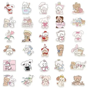 Custom Design Waterproof Cartoon Die-Cut Vinyl Adhesive Stickers for Laptops