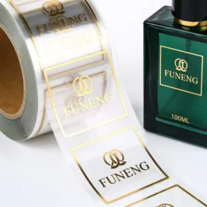 Custom Design Waterproof Gold Foil Perfume Labels for Clear Bottles and Packaging