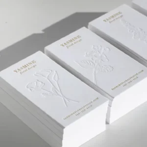 Custom Design and Thickness Embossed Concave Gold Foil Luxury Cotton Velvet Paper Business Card Thank You Card