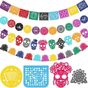 Custom Designed Querido Mexican Cinco De Mayo Polyester Felt Eco Friendly Durable Flags Papel Picado Hanging Banners Party
