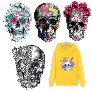 Custom Designs Iron-on Sticker Transfer Printing Fabric Plastisol Heat Transfers for T-Shirts and Clothing