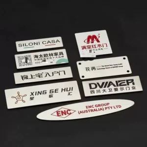 Custom Die-Cast Stainless Steel Metal Labels for Pipe Valves, Barcodes, QR Codes, and Badges