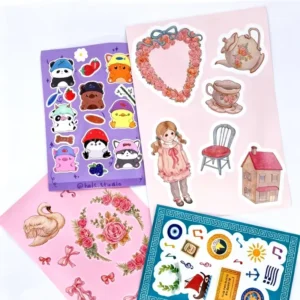 Custom Die-Cut Cute Animal Sticker Sheets, UV-Resistant Waterproof Glossy Laminated Decals for Kids