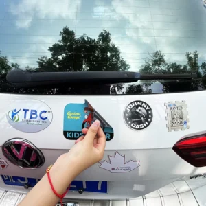 Custom Die Cut Fridge Magnetic Vehicle Bumper Reflective Optional Sign Sticker Car Magnet Sticker