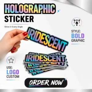Custom Die-Cut Hologram Sticker Self-Adhesive Waterproof Vinyl Logo Sticker