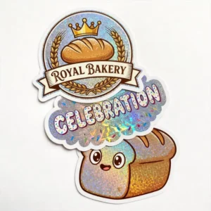 Custom Die Cut Holographic Dot Film Waterproof Stickers for Bakery Cookie Bag Sealing