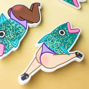 Custom Die-Cut Holographic Glitter Adhesive PVC Vinyl Stickers