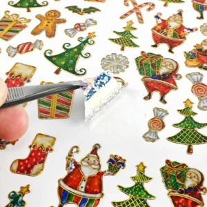 Custom Die-Cut Holographic PVC Vinyl Stickers for Christmas