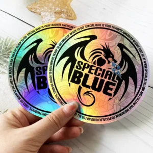 Custom Die-Cut Holographic Thank-You Stickers with Glossy or Matte Finish, Logo and QR Code