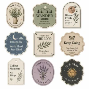 Custom Die-Cut Irregular-Shape PVC Labels, Matte or Glossy, Self-Adhesive Sticker Rolls