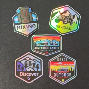 Custom Die-Cut Laser Waterproof Vinyl Holographic Glossy Label Stickers Pack