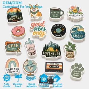 Custom Die-Cut Vinyl Stickers with Strong Adhesive for Cars and Laptops