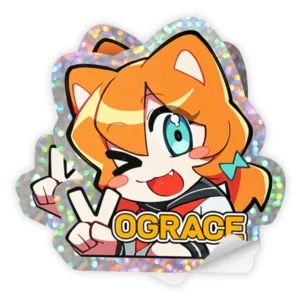 Custom Die-Cut Waterproof Holographic Glitter Cartoon Sticker Durable PVC and Paper