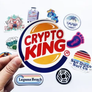 Custom Die-Cut Waterproof PVC Vinyl Logo Decals with Retro Graffiti Design for Laptop Car or Water Bottle