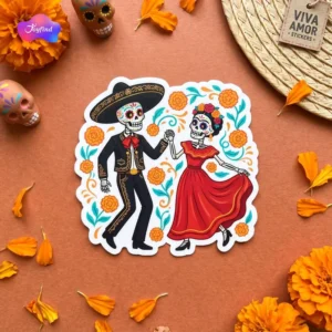 Custom Die-Cut Waterproof Vinyl Calavera Sugar Skull Stickers, Strong Adhesive Decals