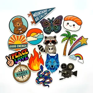 Custom Die Cut Waterproof Vinyl UV Resistant Logo Stickers Pack Cartoon Holographic Labels for Business