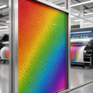 Custom Digital Print Outdoor Eco Friendly Advertising Perforated Window Film Waterproof One Way Vision Building Window