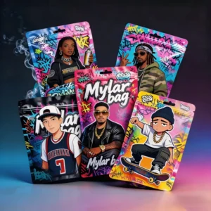 Custom Digital-Printed 1g 3.5g 7g 14g Mylar Stand-Up Pouch Resealable Zip-Lock Smell-Proof Packaging Bags