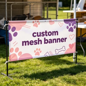 Custom Digital Printed Fabric Mesh Fence Banner Vinyl Wrap
