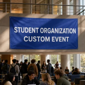 Custom Digital Printed Polyester Banner for Student Organization Flags and Campus Events