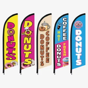 Custom Digital-Printed Polyester Donut Feather Flag, No Flagpole