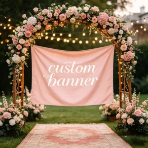 Custom Digital-Printed Polyester Fabric Banner, Durable, Waterproof, Full Color, Large Format, Hanging Backdrop