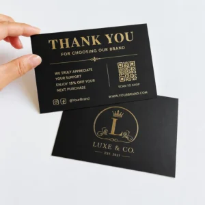 Custom Digital Printing Gold Foil Business Cards and Thank You Cards on Fancy Paper 100pcs