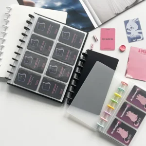 Custom Disc Bound 3 Inch Refillable Card Album 4/12 Pocket Trading Card Binder for Kpop Photocards Postcards Tickets