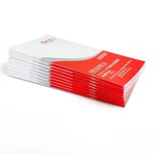 Custom Double A4 Horizontal Foldable Catalogue, Digital Printing on Fancy Paper and Cardboard