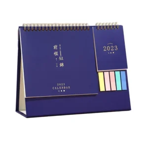 Custom Double Coil Logo Label Stickers Memo Paper Triangle Vertical Table Desk Wall Calendar