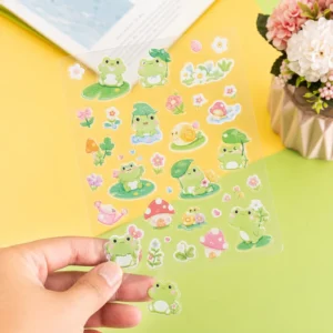 Custom Double-Layer Transparent Vinyl Cartoon Stickers, Waterproof, UV-Resistant, for Kids