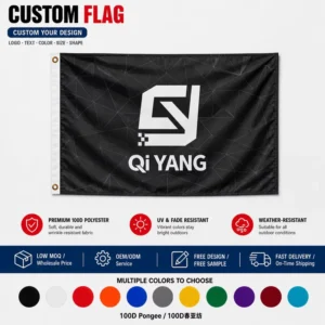 Custom Double-Sided 3x5ft Knitted Polyester Flag with Logo, Screen Printed or Sublimated