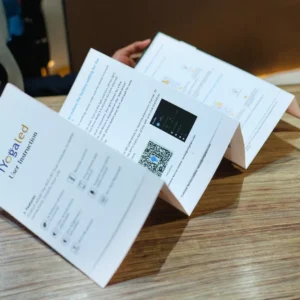 Custom Double Sided A5 A6 Coated Art Paper Eco friendly Hard Cover Logo Printing Folding Menu Flyer Brochure Booklet Instruction