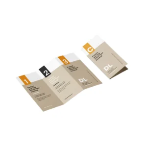 Custom Double-Sided CMYK 4-Color Offset Printed Coated Paper Brochure Folded Leaflet Design