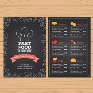 Custom Double-Sided Embossed Paper Menus and Recipe Books for Hotels and Restaurants