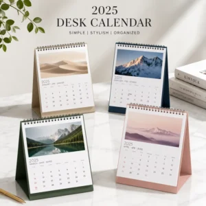 Custom Double-Sided Glossy Laminated Full-Color Monthly Wall Calendar Planner