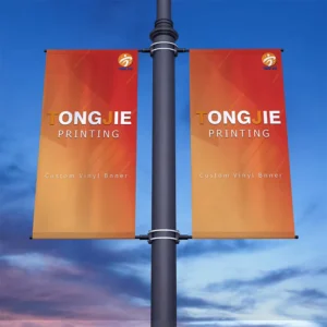 Custom Double-Sided Outdoor Advertising Light Pole Flags with Wind Vents