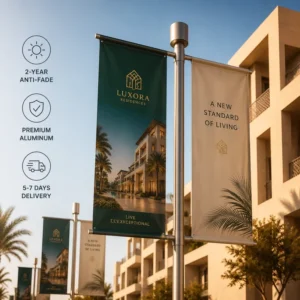 Custom Double-Sided Printed Outdoor Street Flag Banner